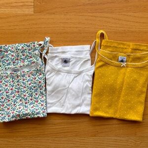 Lot of 3 Petit Bateau Girls Inner Camisoles